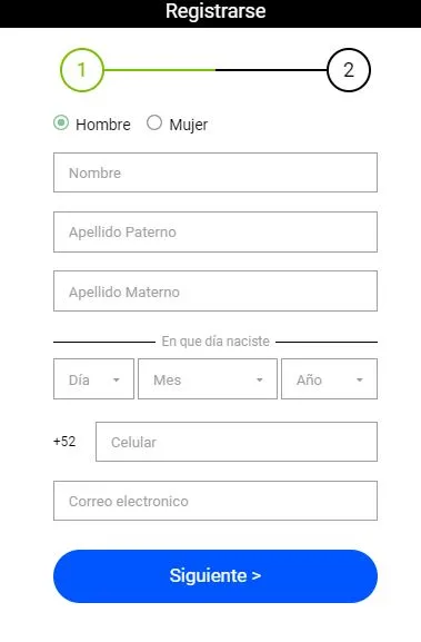 Formulario de registro en casino online Registro en casino